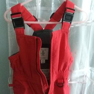 Lands End Kids 2T snow overalls The Squall RED